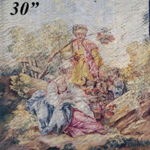 Antique Aubusson Silk Tapestry Panel