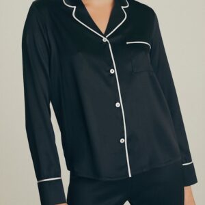 Black Silk Pyjama Set