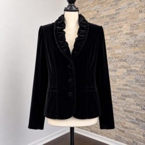 Black Silk Velvet Evening Jacket