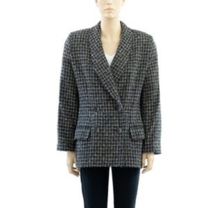 Black Wool Tweed Blazer