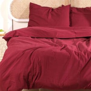 Burgundy Linen Duvet Cover