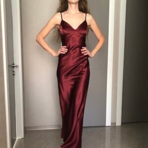 Burgundy Silk Slip Dress