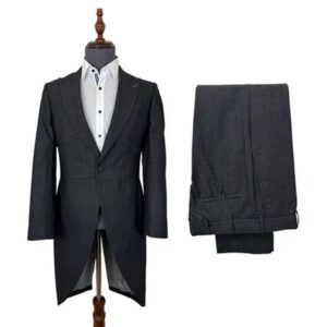 Charcoal Bespoke Wool Tailcoat