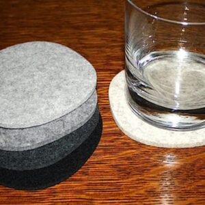 Emerald Wool Felt Coaster Set