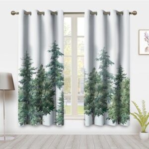 Forest Green Silk Curtain Pair