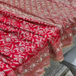 Hand-Embroidered Banarasi Silk Bolt (10m)