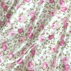 Ivory Floral Mulberry Silk Charmeuse