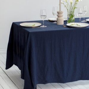 Midnight Navy Linen Tablecloth
