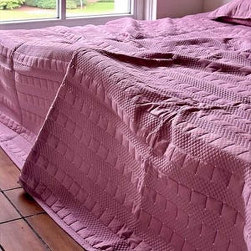 Plum Cotton Quilted Bedspread