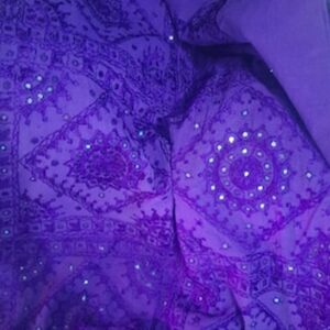 Plum Silk Embroidered Bedspread