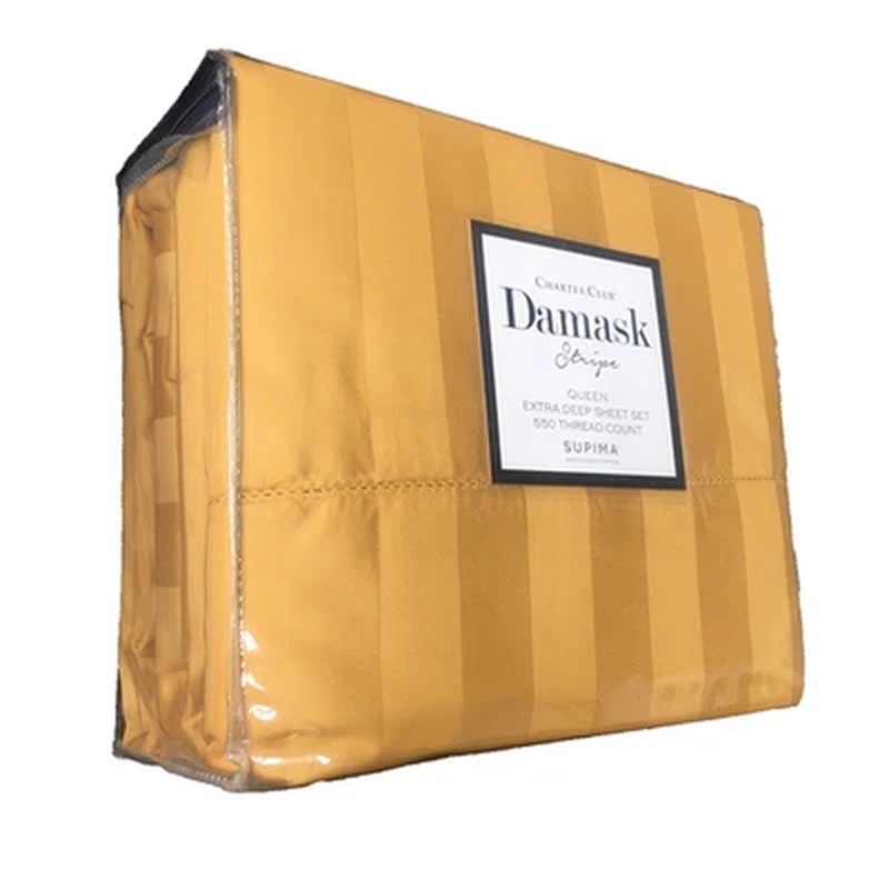 Saffron Damask Cotton Sateen