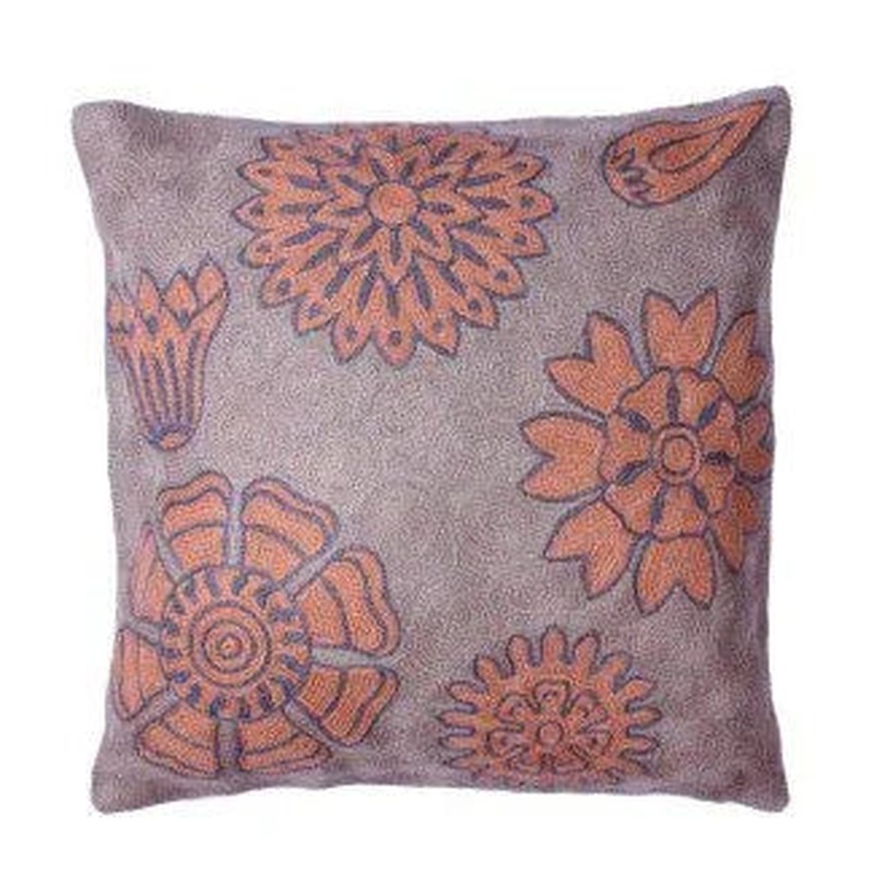 Saffron Embroidered Cushion Cover