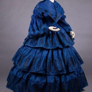 Sapphire Floral Silk Taffeta