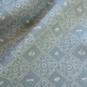 Teal Damask Belgian Linen
