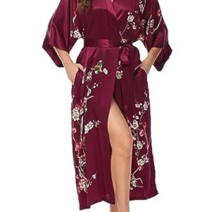 Wine Floral Mulberry Silk Charmeuse