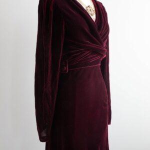 Wine Silk Velvet Evening Jacket